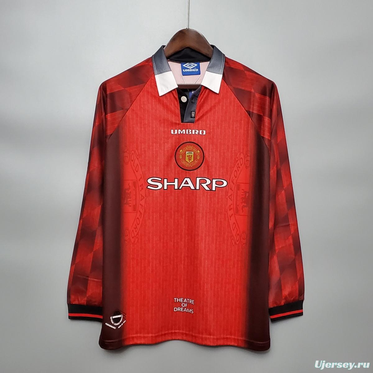 Retro Long Sleeve 96/97 Manchester United Home Soccer Jersey