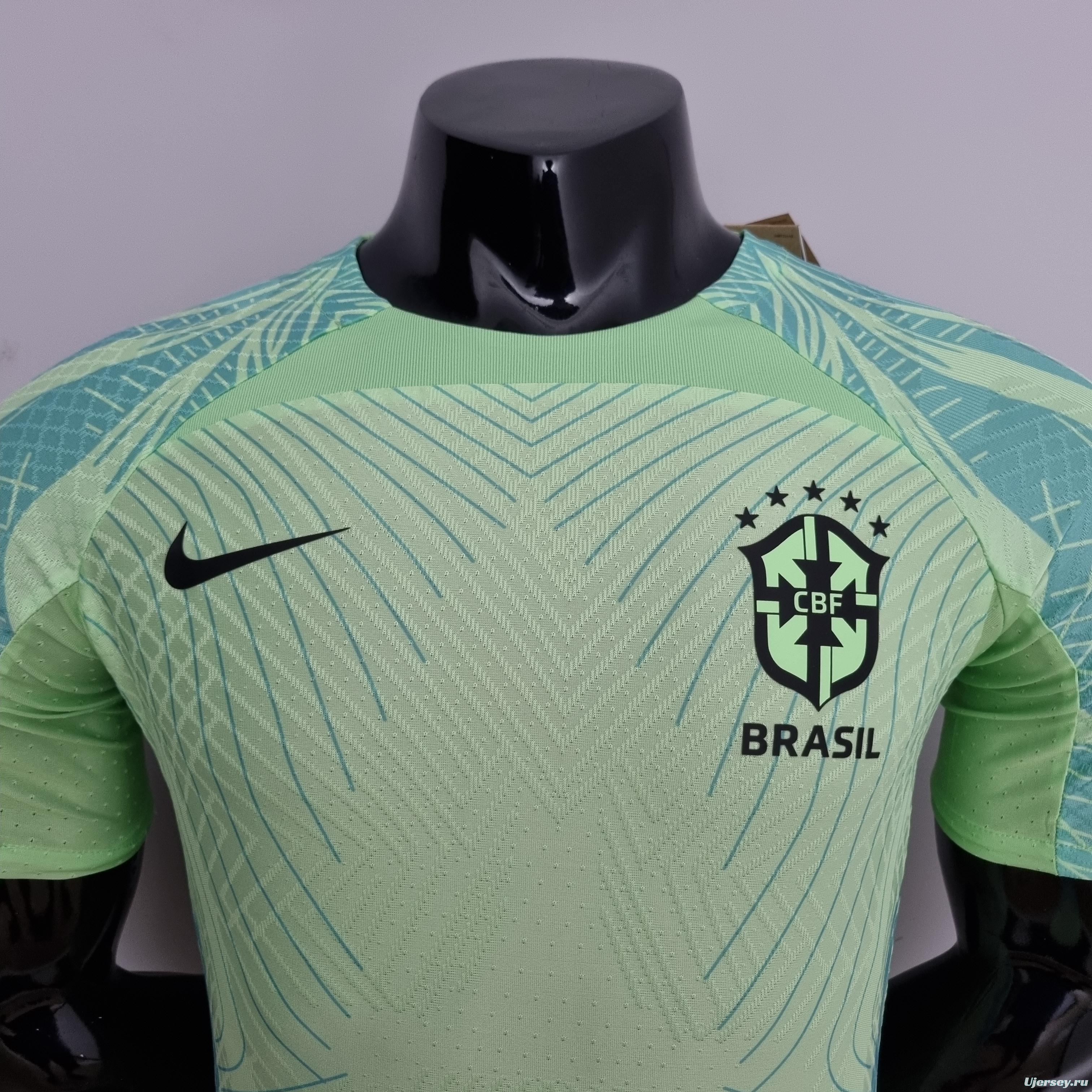 2022 player version Brazil Training Suit Green Soccer Jersey