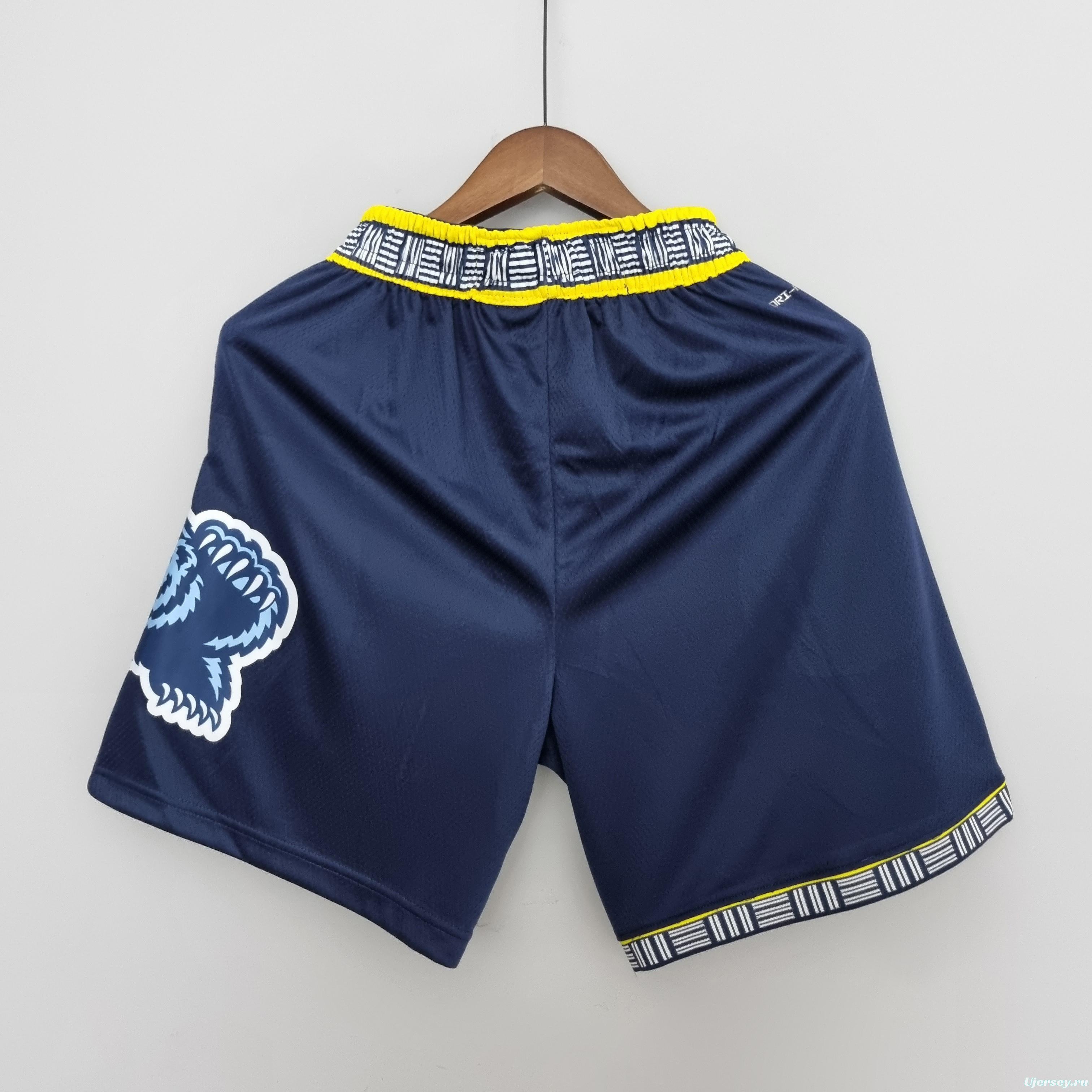 2022 Memphis Grizzlies Urban Edition Royal Blue Shorts NBA