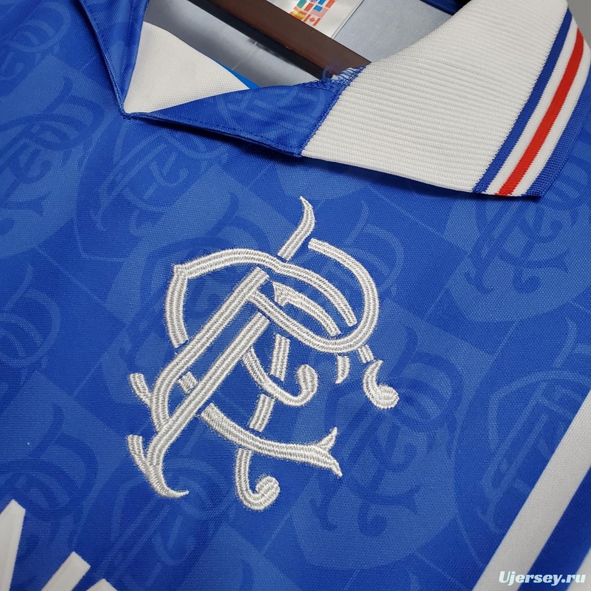 Retro 96/97 Rangers home Soccer Jersey