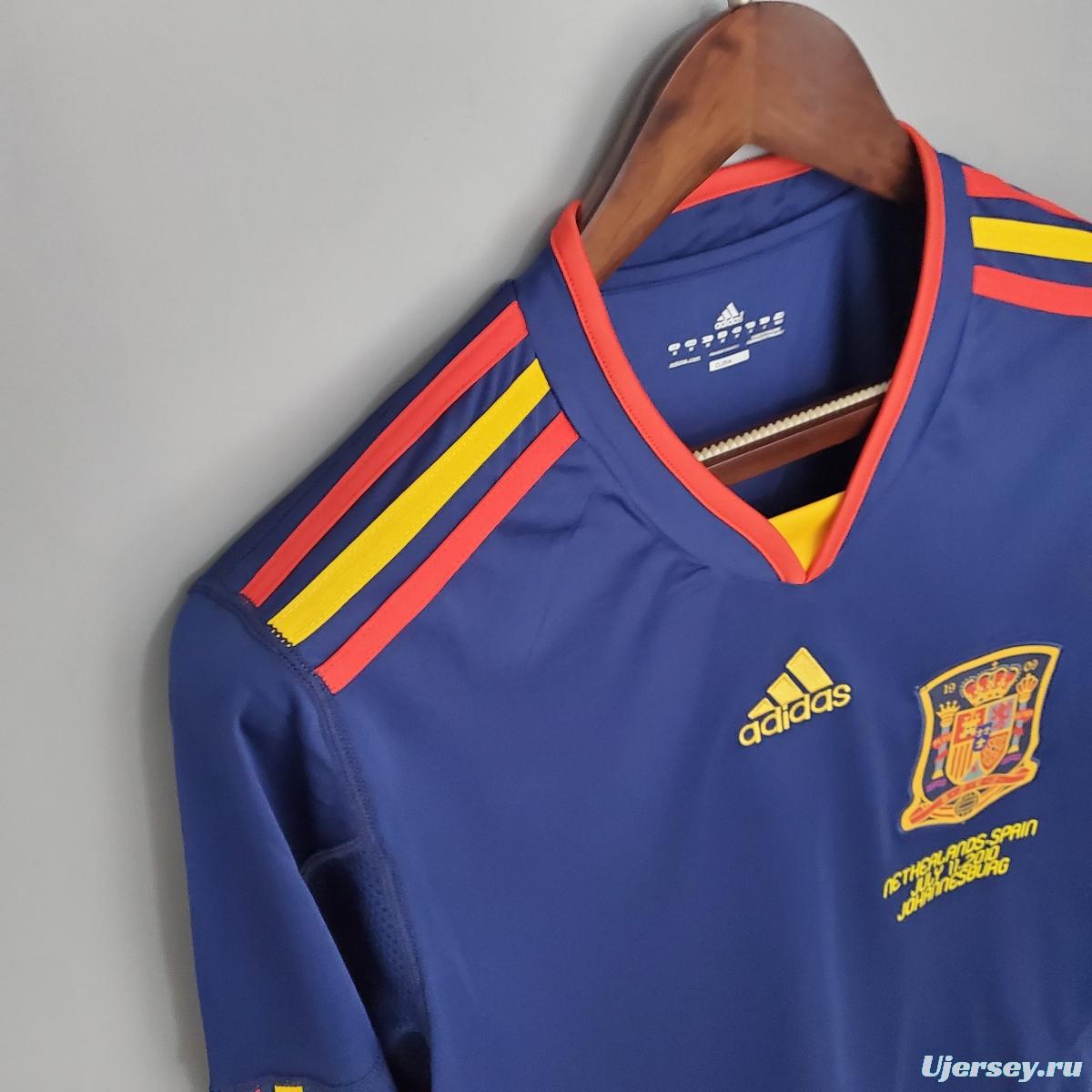 Retro long sleeve Spain 2010 away Soccer Jersey