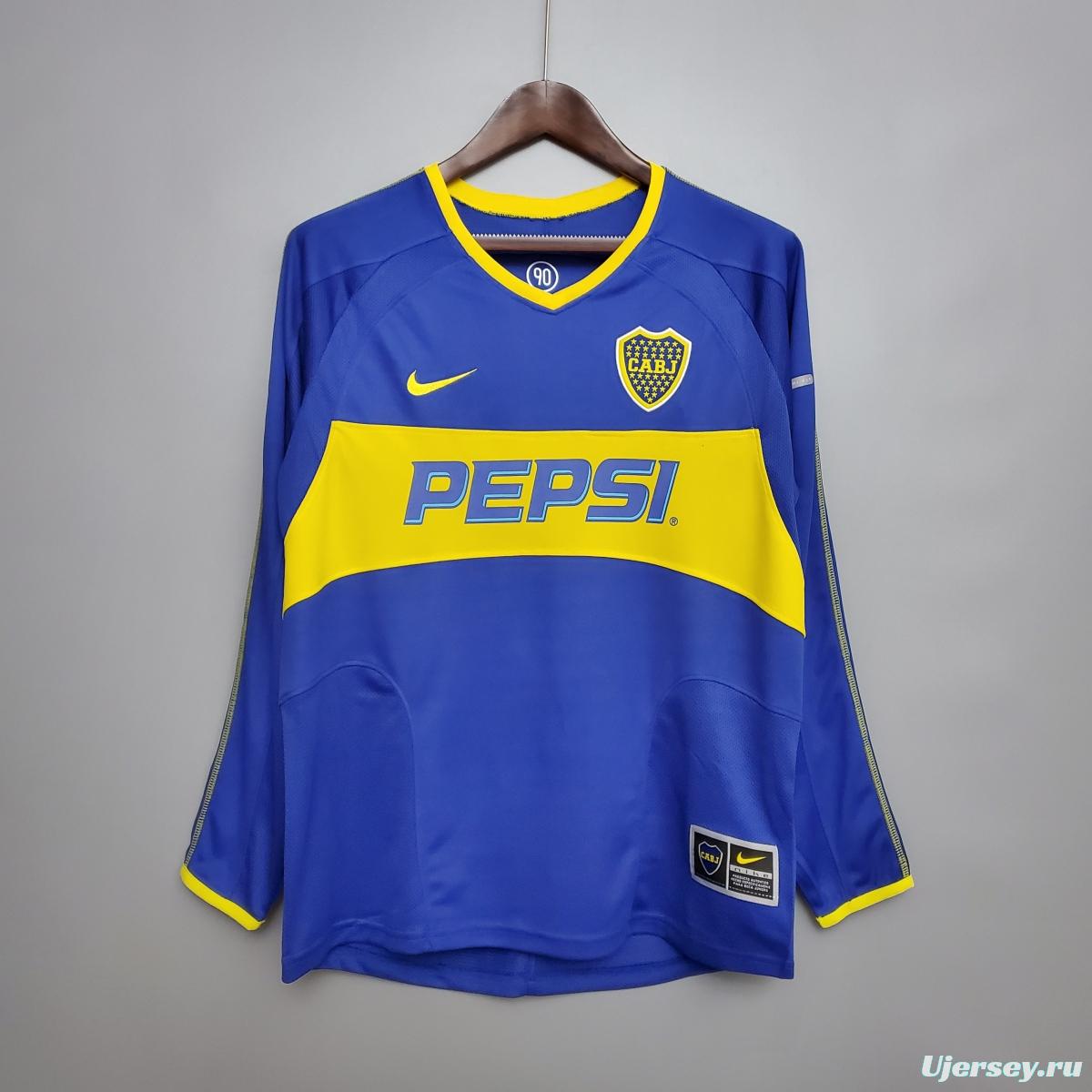 Retro Long Sleeve Boca Juniors 03/04 home Soccer Jersey