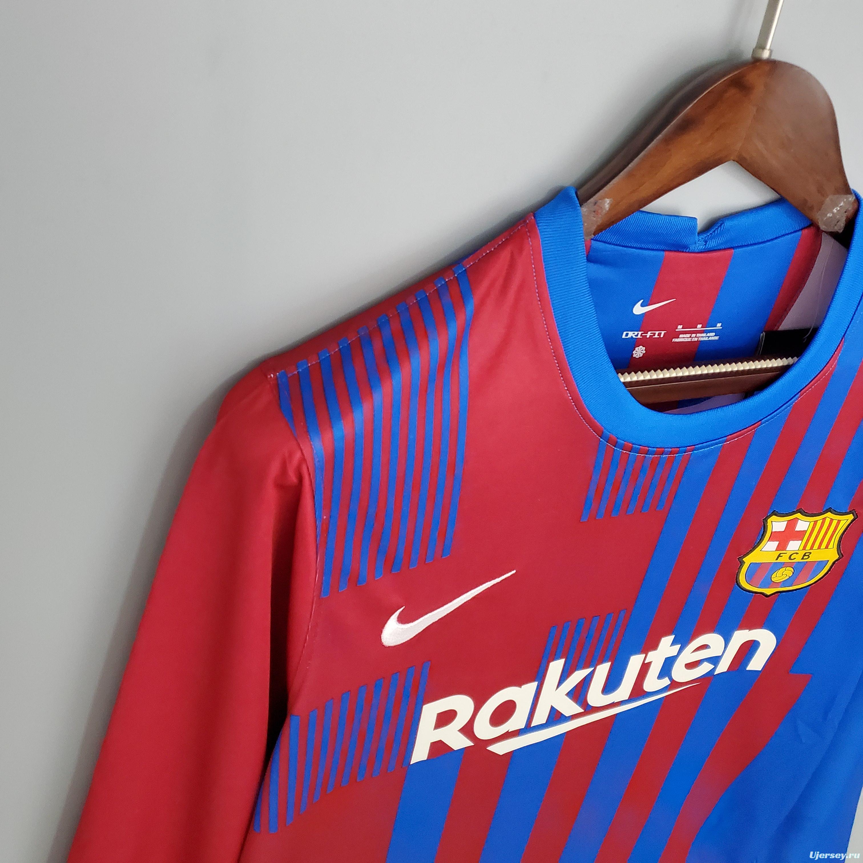 21/22 Long sleeve Barcelona home Soccer Jersey