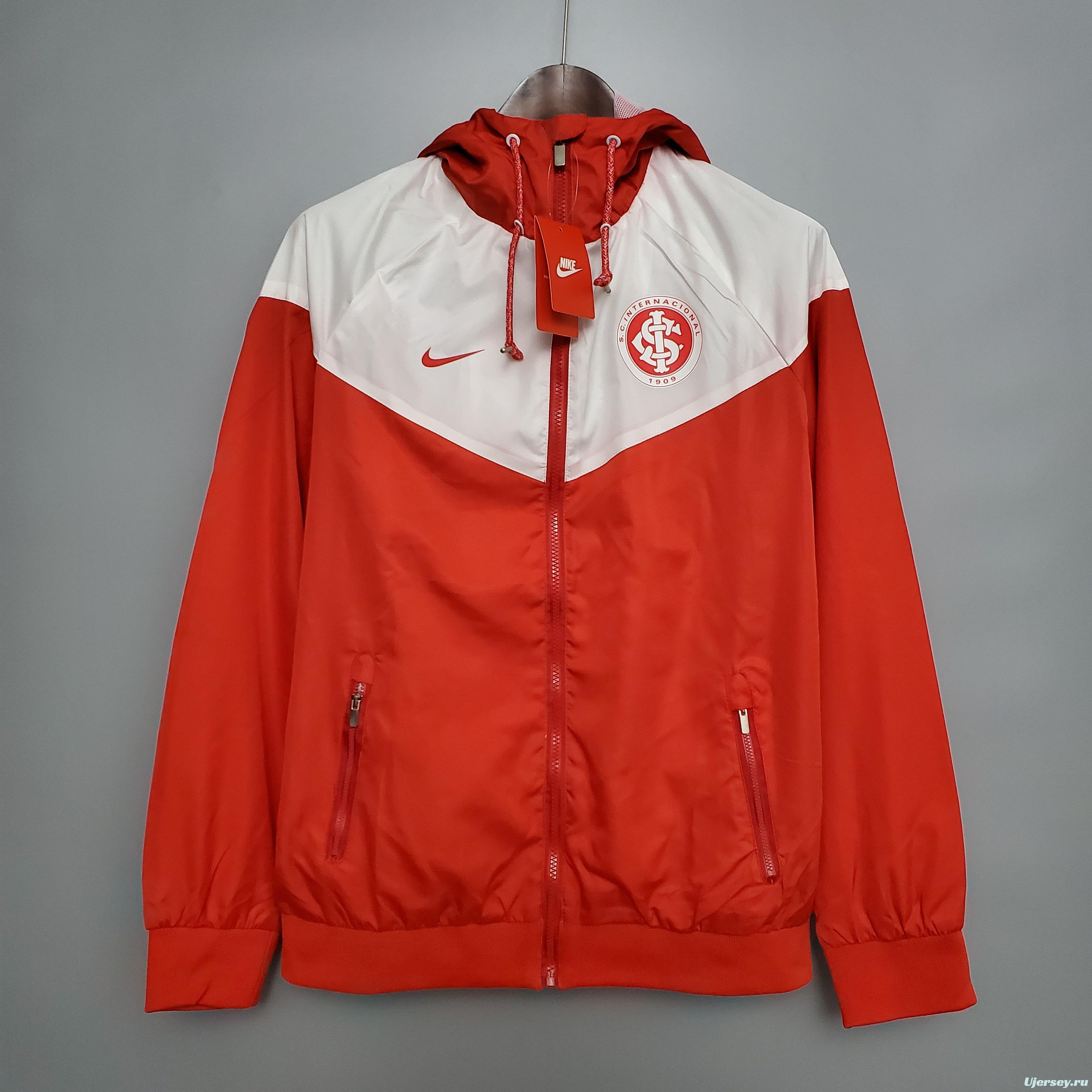 Windbreaker Internacional Red and White Soccer Jersey