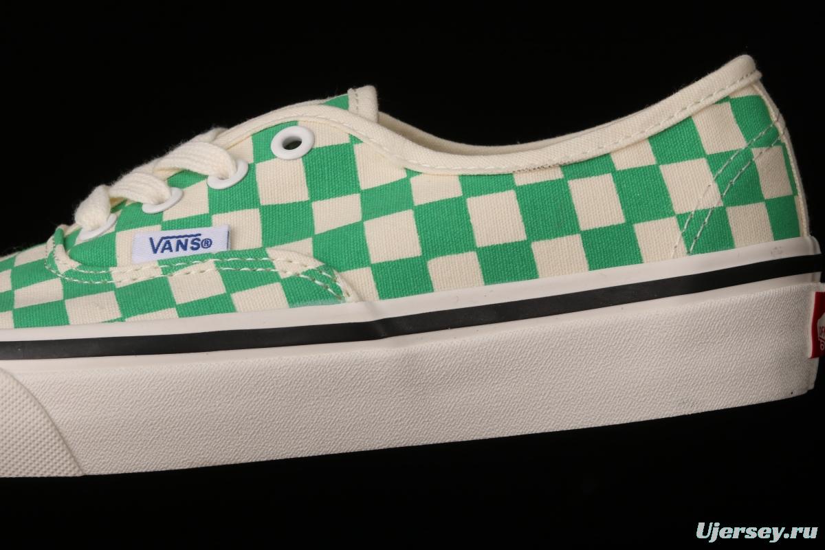 Vans Authentic classic Anaheim milk green checkerboard 4-hole low-side high-end vulcanized skateboard shoes VN0A54F241H