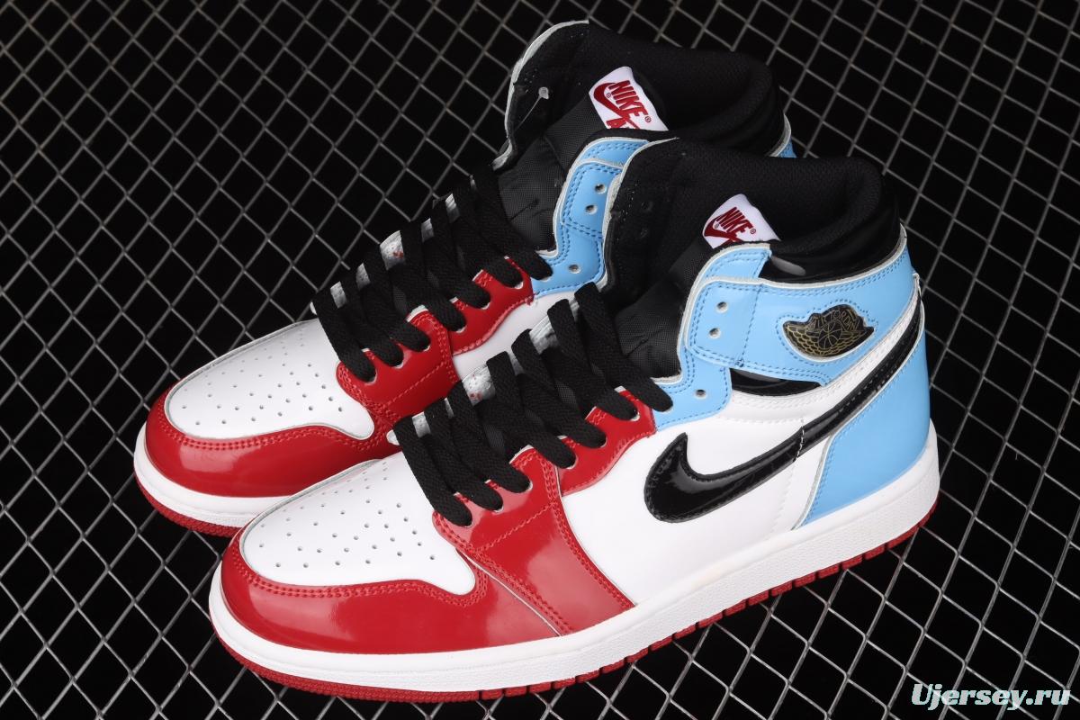 Air Jordan 1 Fearless Gao Bang red and blue lacquered leather CK5666-100