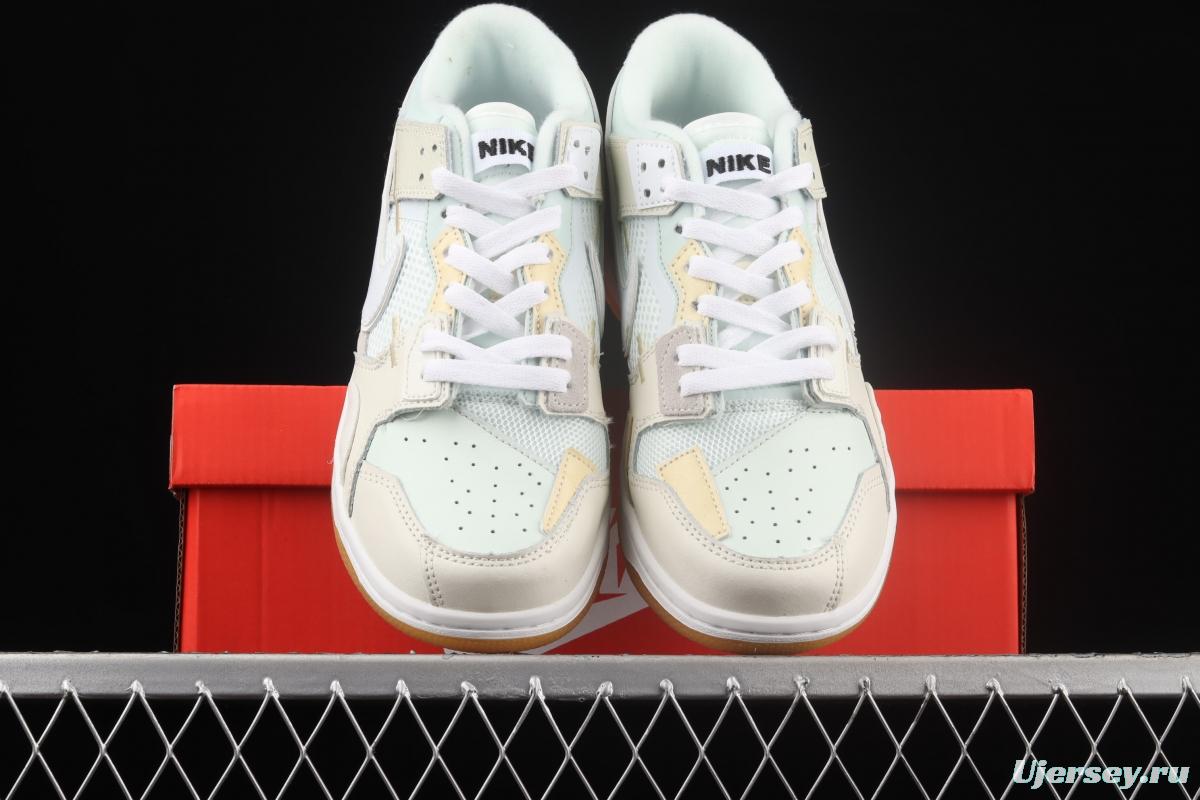 NIKE DUNK Svrap light blue sea glass stitching low upper skateboard shoes DB0500-100