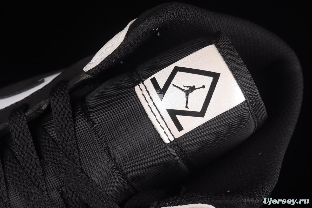 Air Jordan 1 Mid Diamond Shorts Pearl White Black Panda DH6933-100