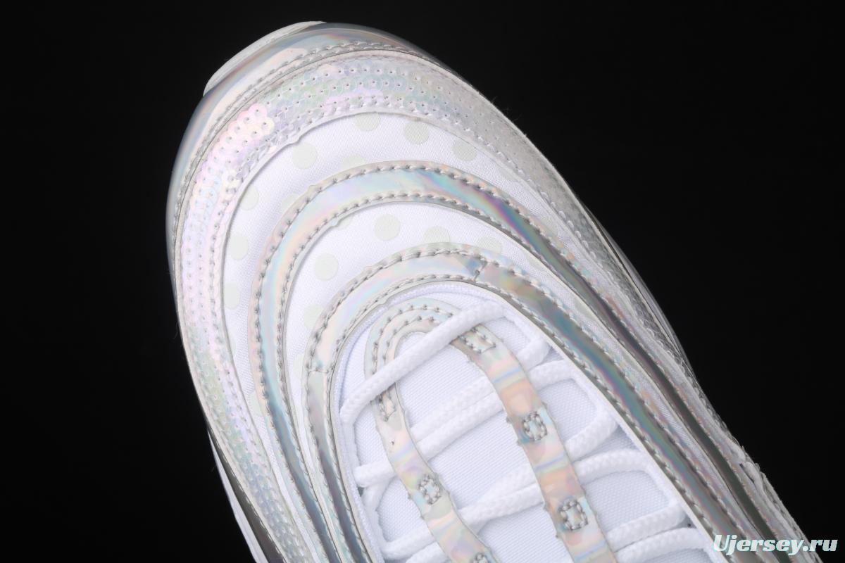 NIKE Air Max 97 PRM colorful laser reflective bullet air cushion running shoes CU8872-196