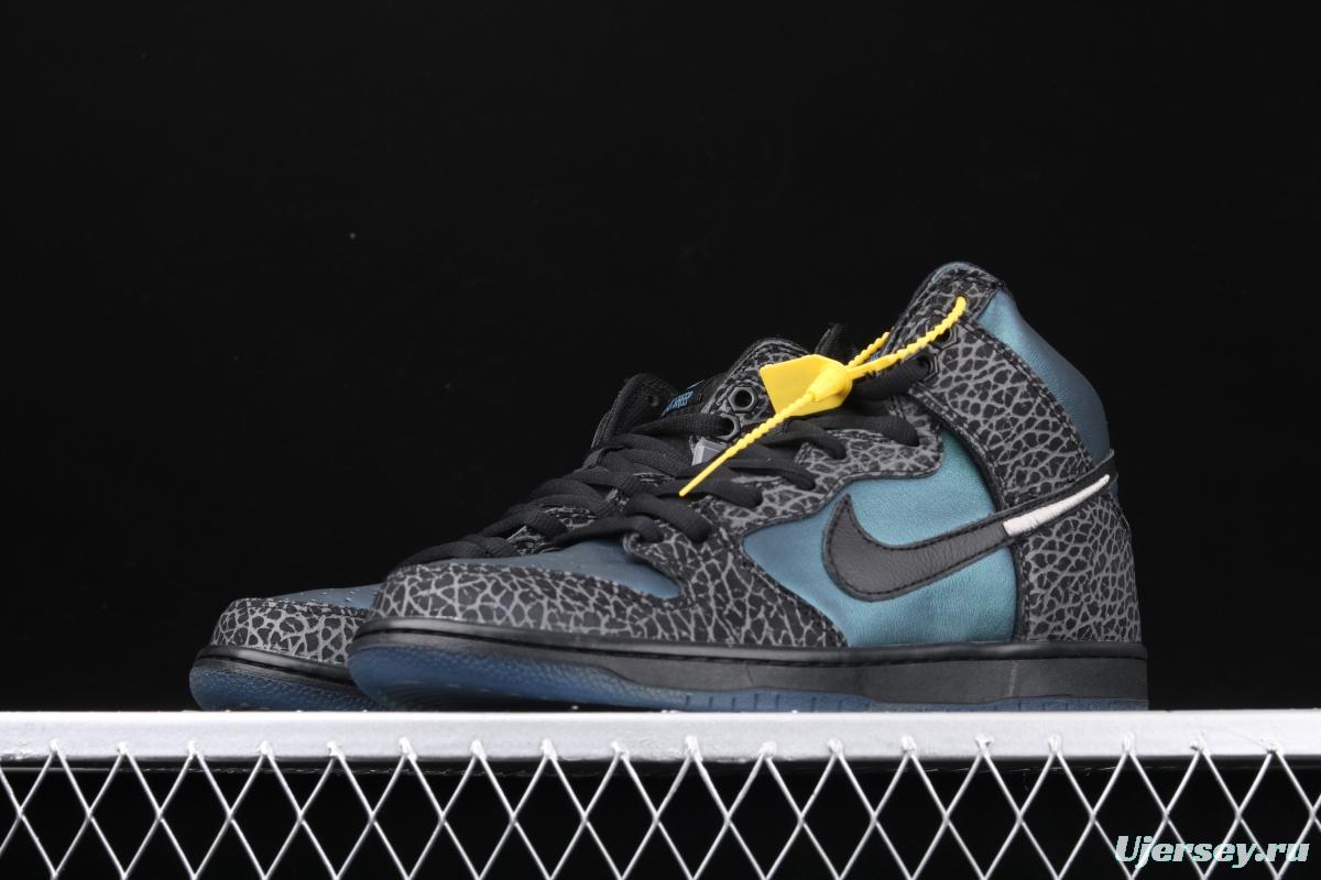 NIKE SB DUNK High x Black Sheep chameleon skateboard shoes BQ6827-001