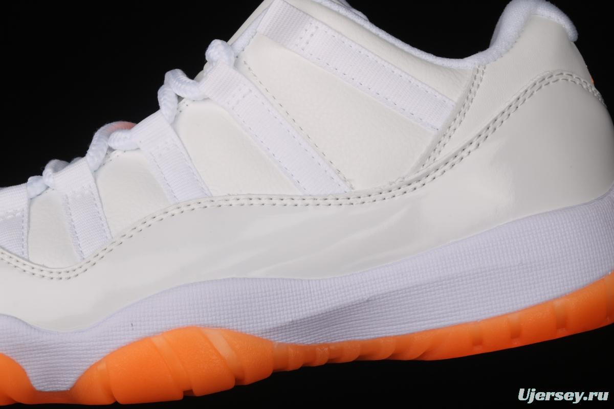 Air Jordan 11 Bright Citus 11 white orange low top basketball shoes true carbon AH7860-139