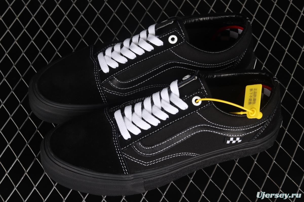 Vans Style 36 suede canvas spliced all-black low-top casual board shoes VN0A5FCBBLK