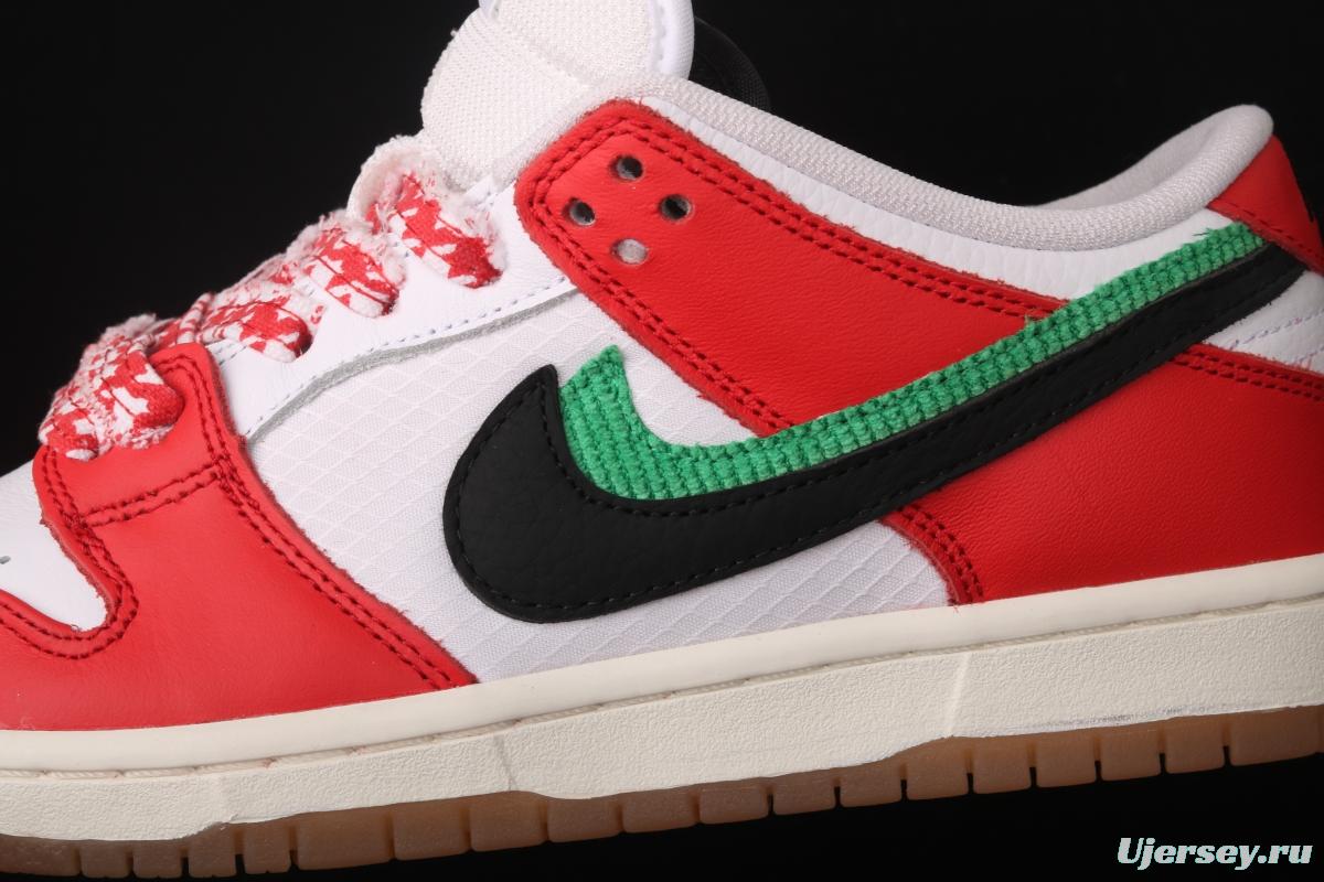 Frame Skate x NIKE SB DUNK Low Habibi white and red double hook dunk series retro low side leisure sports skateboard shoes CT2550-600