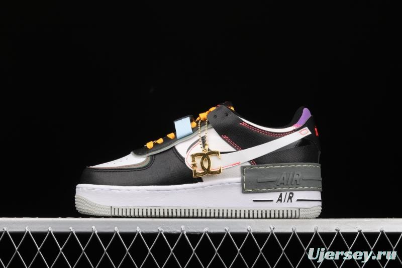 NIKE Air Force 1 ShAdidasow Rtl light weight heightened low-top 100-board shoes DC2542-001