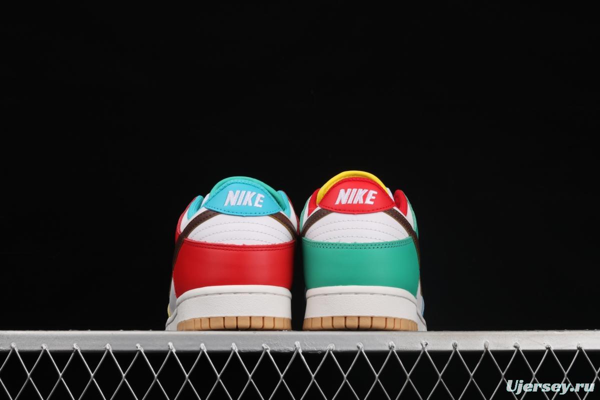 NIKE DUNK Low Free 99 white colorful mandarin duck dunk series low side leisure sports skateboard shoes DH0952-100