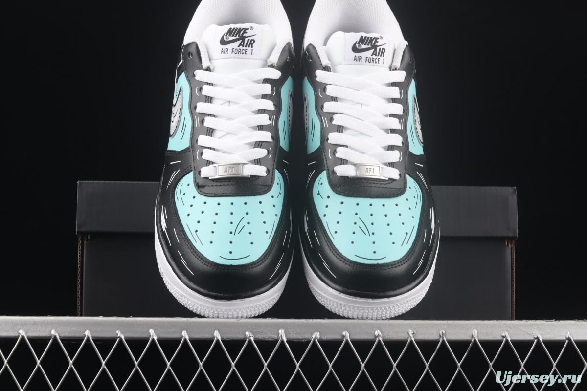 NIKE Air Force 11607 Low two-dimensional theme black diamond color matching low-top casual board shoes CW2288-215