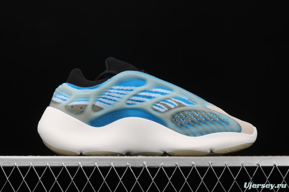 Adidas Yeezy 700V3 Azael G54850 Kanye Coconut 700V3 profiled blue and white luminous running shoes