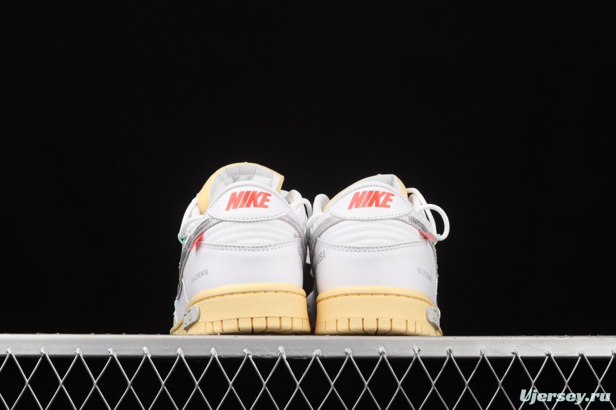 OFF-White x NIKE DUNK Low 04 of 50 OW white gray leisure sports skateboard shoes DM1602-127,