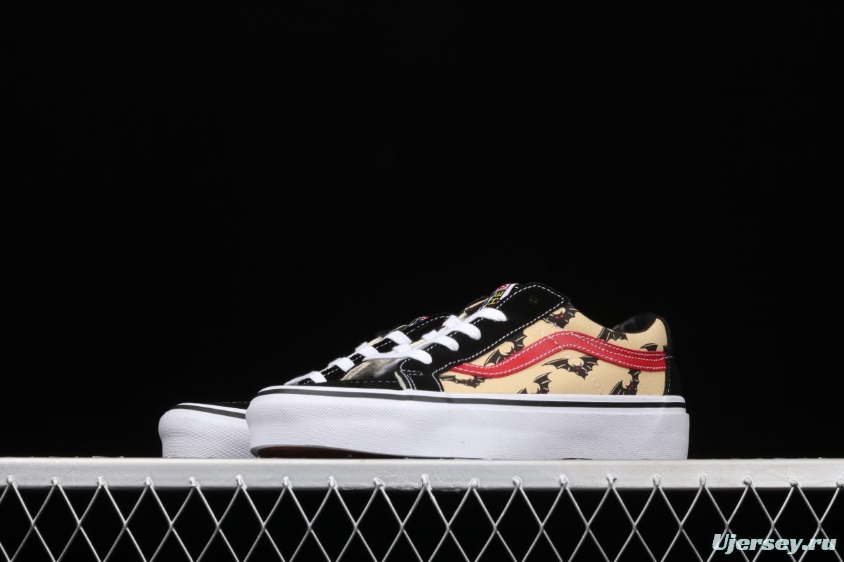 Vans side striped bat pattern low-top sports board shoes VN0A4UWI2U4