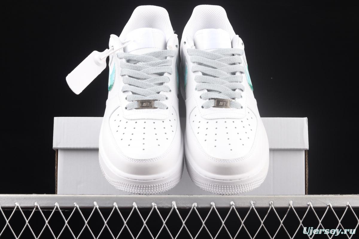 NIKE Air Force 1: 07 Lx graffiti white and green color matching low upper shoes 314192-117