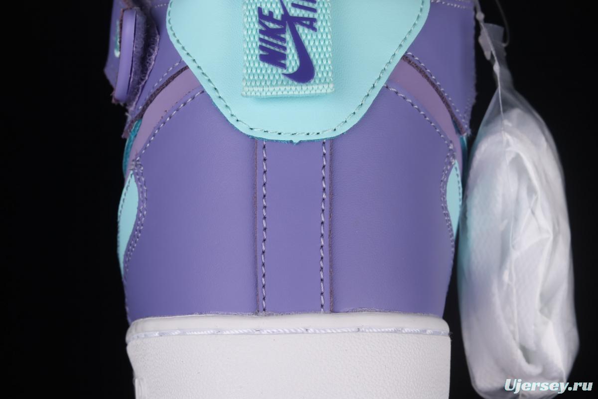 NIKE Air Force 1 Mid sells blue and purple color Zhongbang leisure board shoes CV3039-107overseas