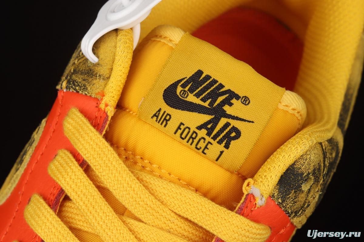 Air Force 1 Low Dark Sulphur yellow orange gray low top sports leisure board shoes CZ0337-700