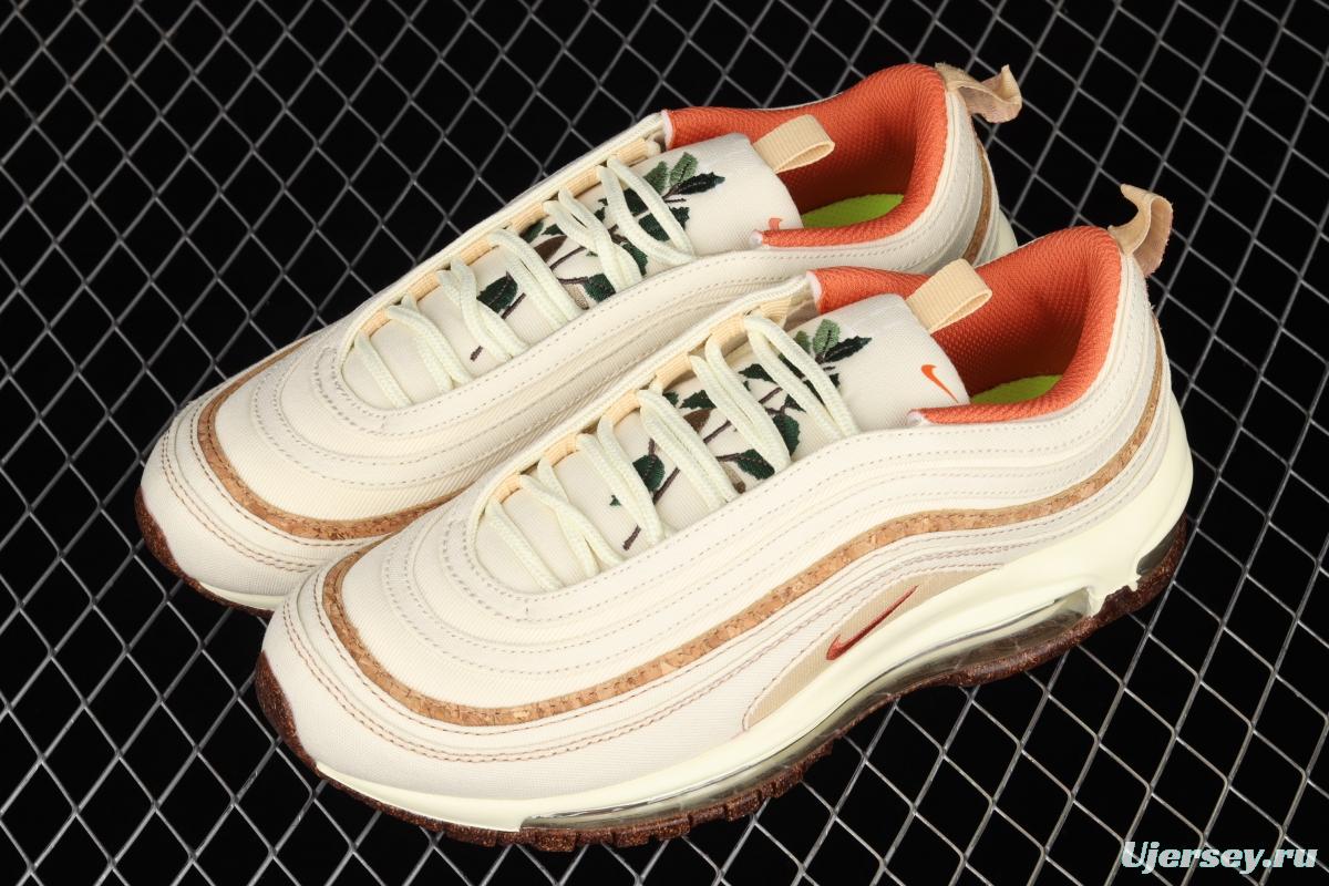 NIKE Air Max 97 SE bullet milk tea embroidered air cushion running shoes DC3986-100