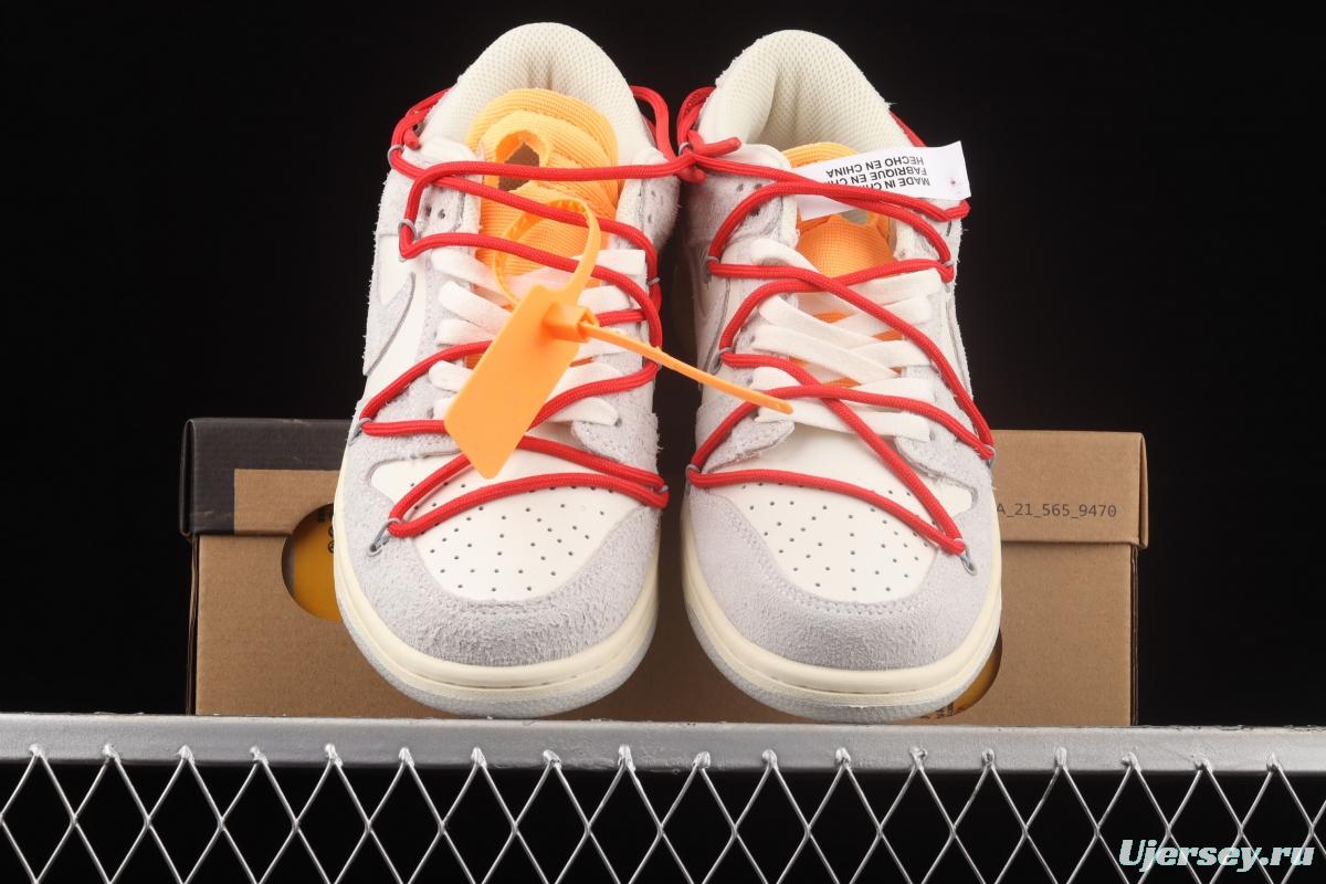 OFF-White x NIKE DUNK Low OW suede SB buckle rebound fashion casual board shoes DM0950-103