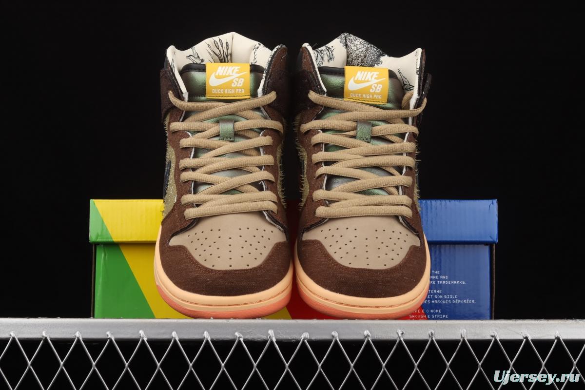 Concepts x NIKE SB DUNK High Mallard (wild duck) dunk series retro high top leisure sports skateboard shoes DC6887-200