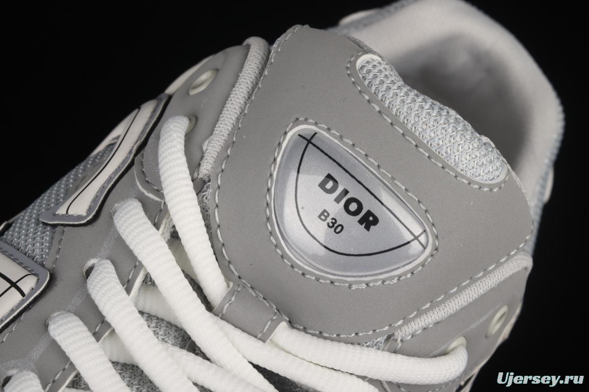 Dior B30 Microfiber Mesh B30 CD series sports shoes LY66140 Grey/White