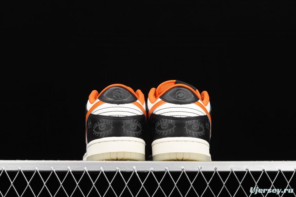 NIKE SB DUNK Low Halloween black, white and orange luminous Halloween SB rebound fashion casual board shoes DD3357-100