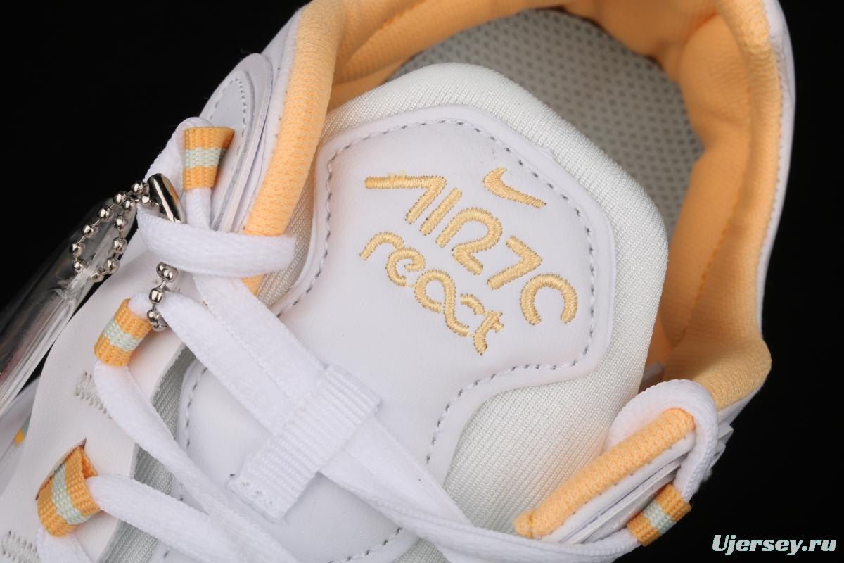NIKE Air Max 270React new high frequency mesh hollowed-out half-palm air cushion running shoes DJ3027-100