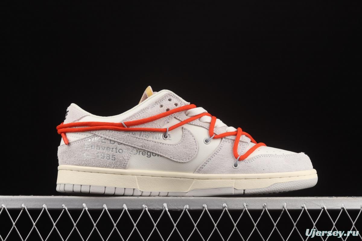 OFF-White x NIKE DUNK Low 12 of 50 OW suede SB buckle rebound fashion casual board shoes DJ0950-118