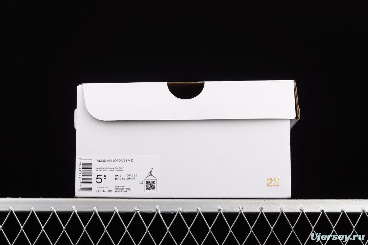 Air Jordan 1 Mid Leaf Ash medium side Leisure Sports Board shoes BQ6472-105