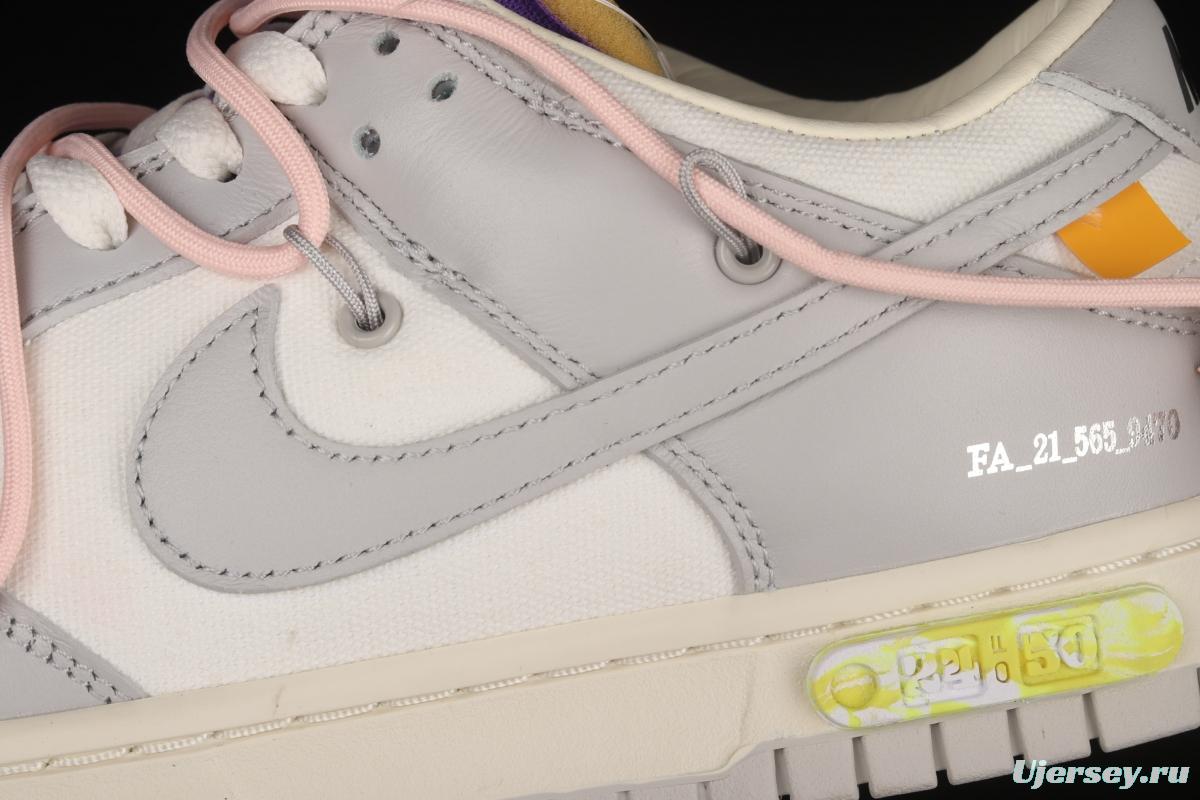 OFF-White x NIKE DUNK Low OW gray SB buckle rebound fashion casual board shoes DM1602-119