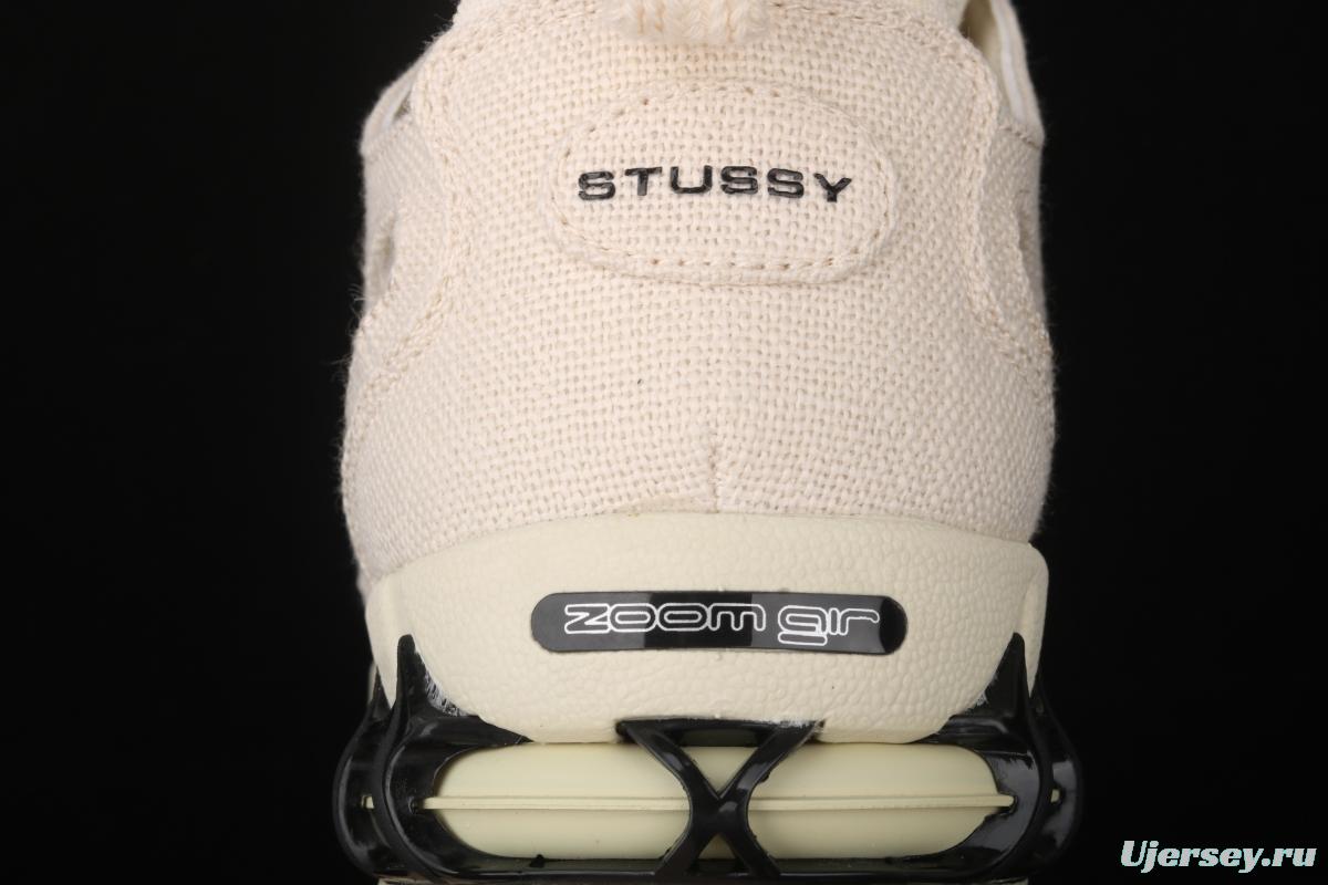 Stussy x NIKE Air Zoom Spiridon Caged 2 Spieli prison East cage 2 generation milky white linen black cloth CQ5486-200