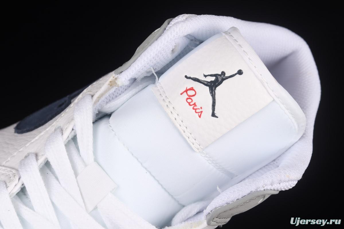 Air Jordan 1 Mid simple white gray medium top vintage basketball shoes DR8038-100