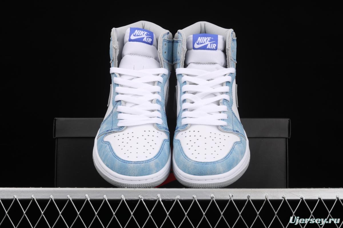 Air Jordan 1 Hyper Royal washed North Carolina high top basketball shoes 575441-402 555088-402