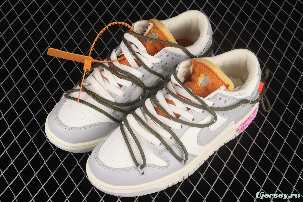 OFF-White x NIKE DUNK Low OW gray SB buckle rebound fashion casual board shoes DM1602-124