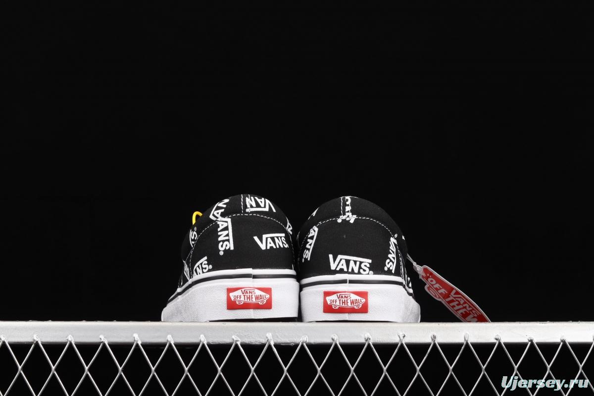 Vans Era's new classic black-and-white LOGO letter printed lightweight low-top shoes VN0A54F1QW7