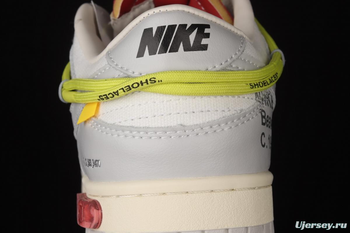 OFF-White x NIKE DUNK Low 04 of 50 OW Grey Leisure Sports Skateboard shoes DM1602-106