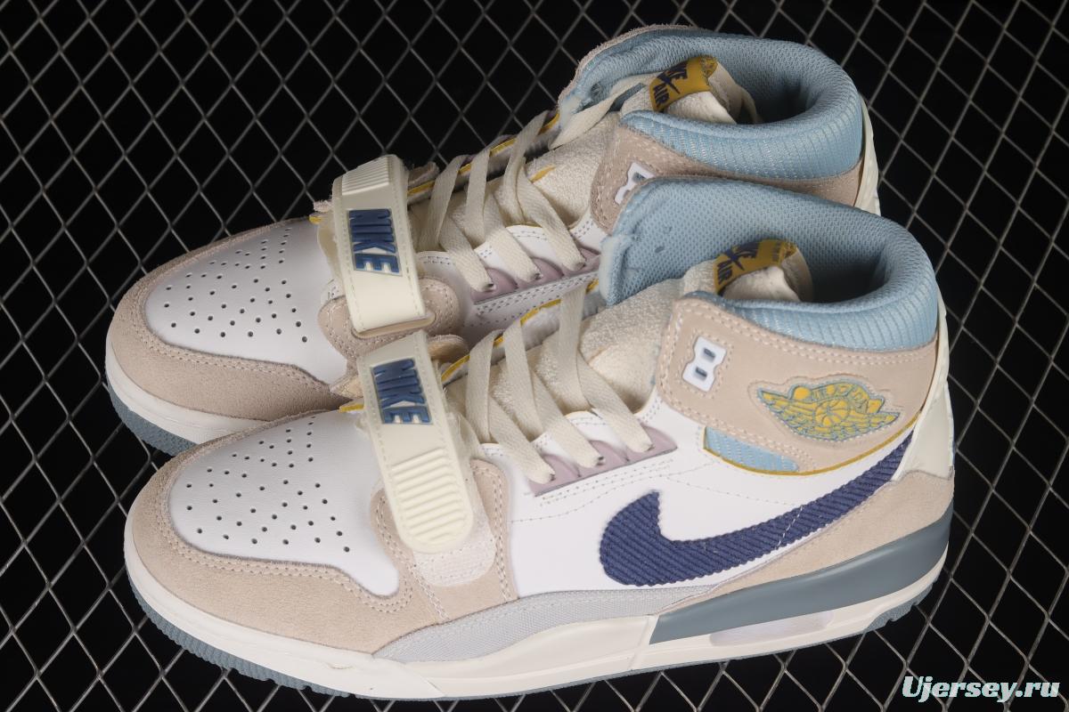 Air Jordan Legacy 312 White and Blue Color Matching Velcro Three-in-One Sneakers DQ5347-141