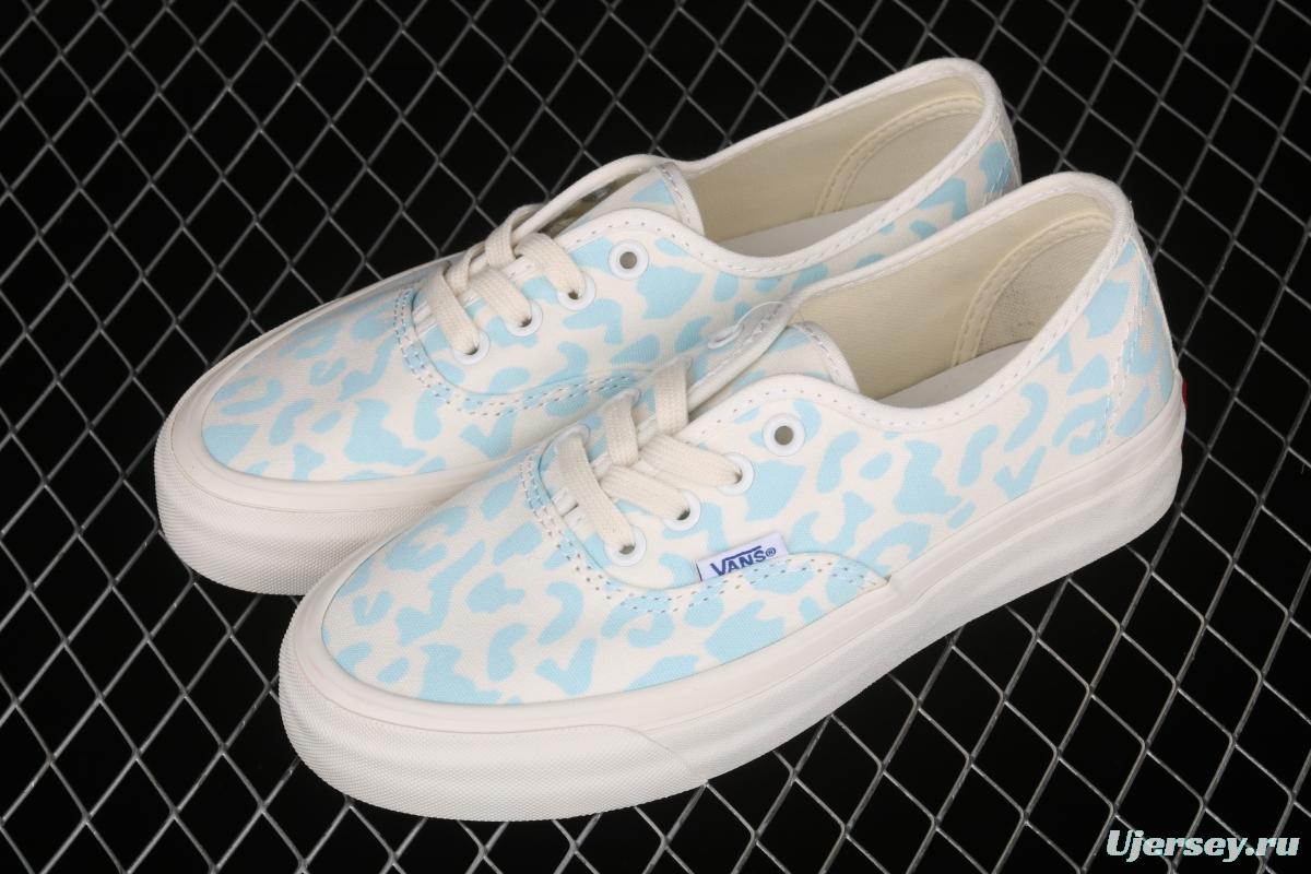 Vans Vault OG Authentic LX leopard print blue high-end regional vulcanized canvas low-top casual board shoes VN0A3CNB8PB