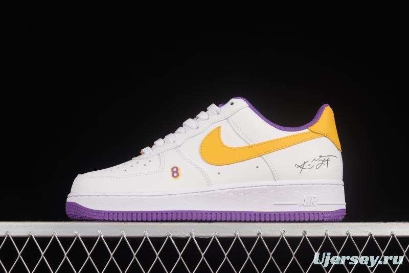 NIKE Air Force 1'07 Low Kobe White Purple Yellow Low Casual Sneakers DC8865-022