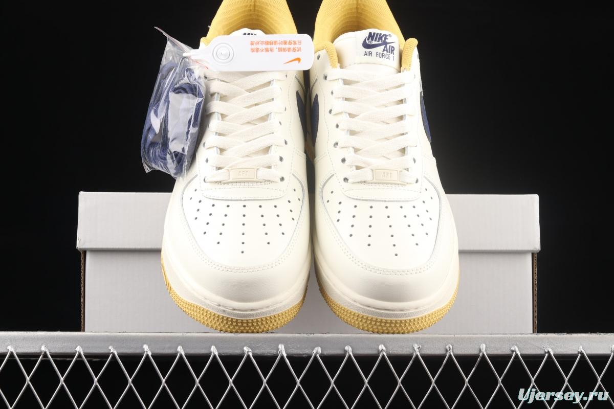 NIKE Air Force 1x07 Low white, yellow and black hook low-top casual board shoes AQ2288-111,