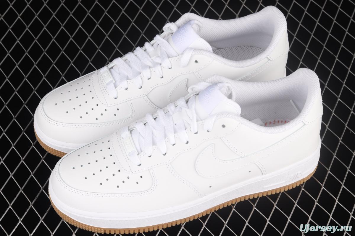 NIKE Air Force 1o07 Low raw rubber all-white low-top casual board shoes DJ2739-100