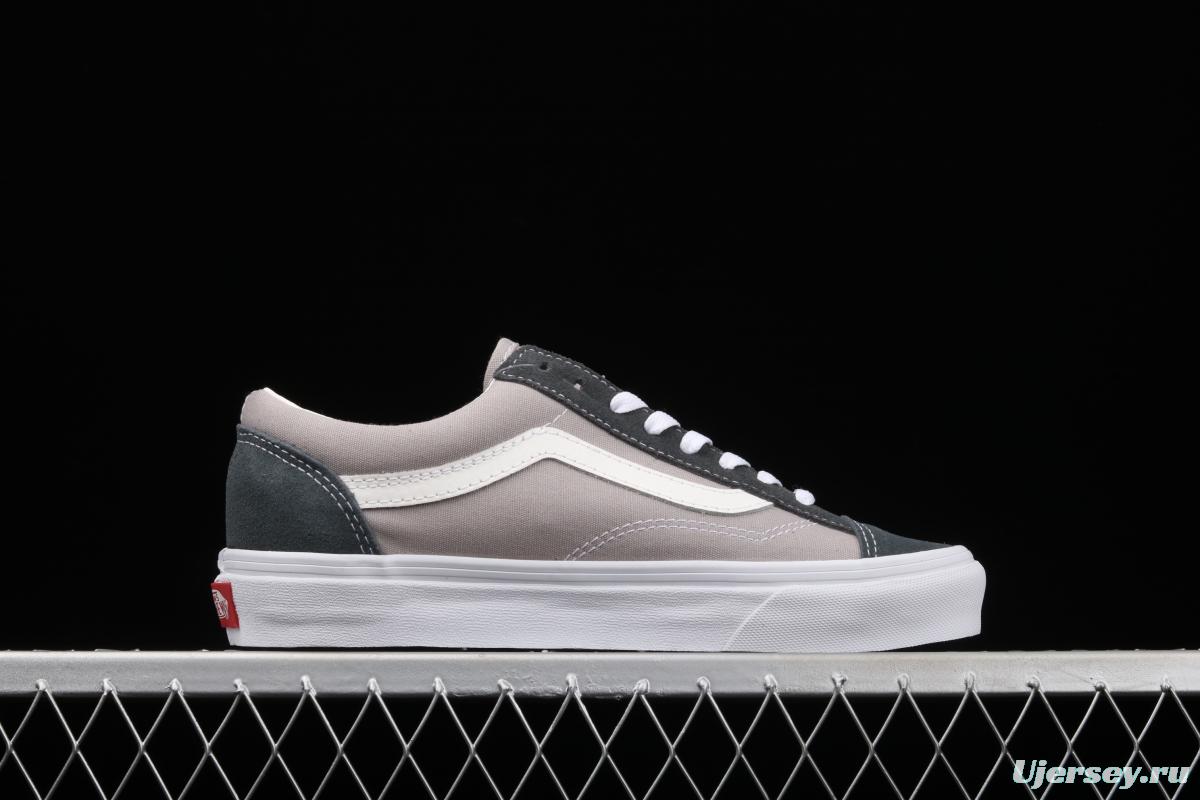 Vans Style 36 PEACEMINUSONE khaki blue and white stripe small head and low edge impact color canvas shoes VN0A4BVEN8K