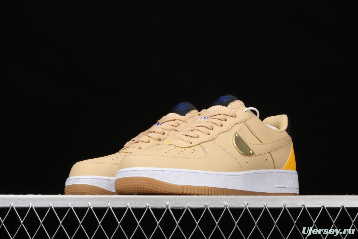 NIKE Air Force 1 Low NBA yellow and white raw rubber low-side leisure sports board shoes CT2298-200