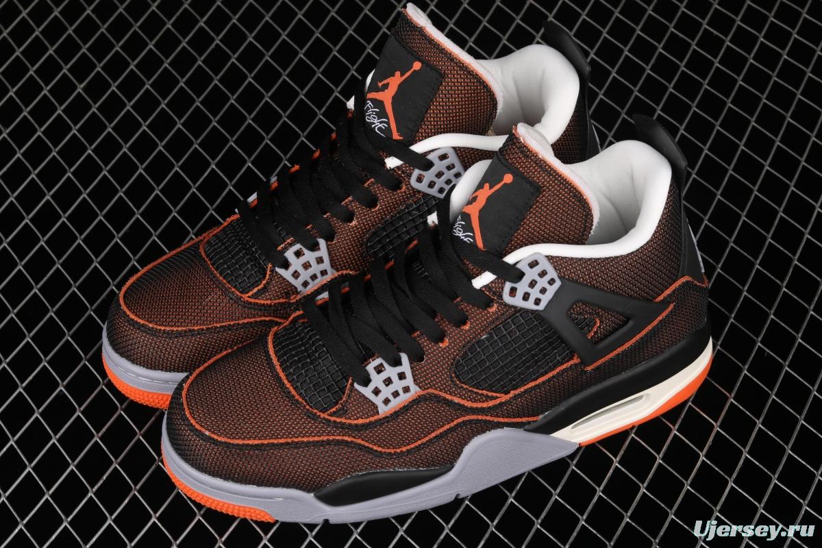 Air Jordan 4 Retro SE Brass Black Orange Sea Star Orange CW7183-100