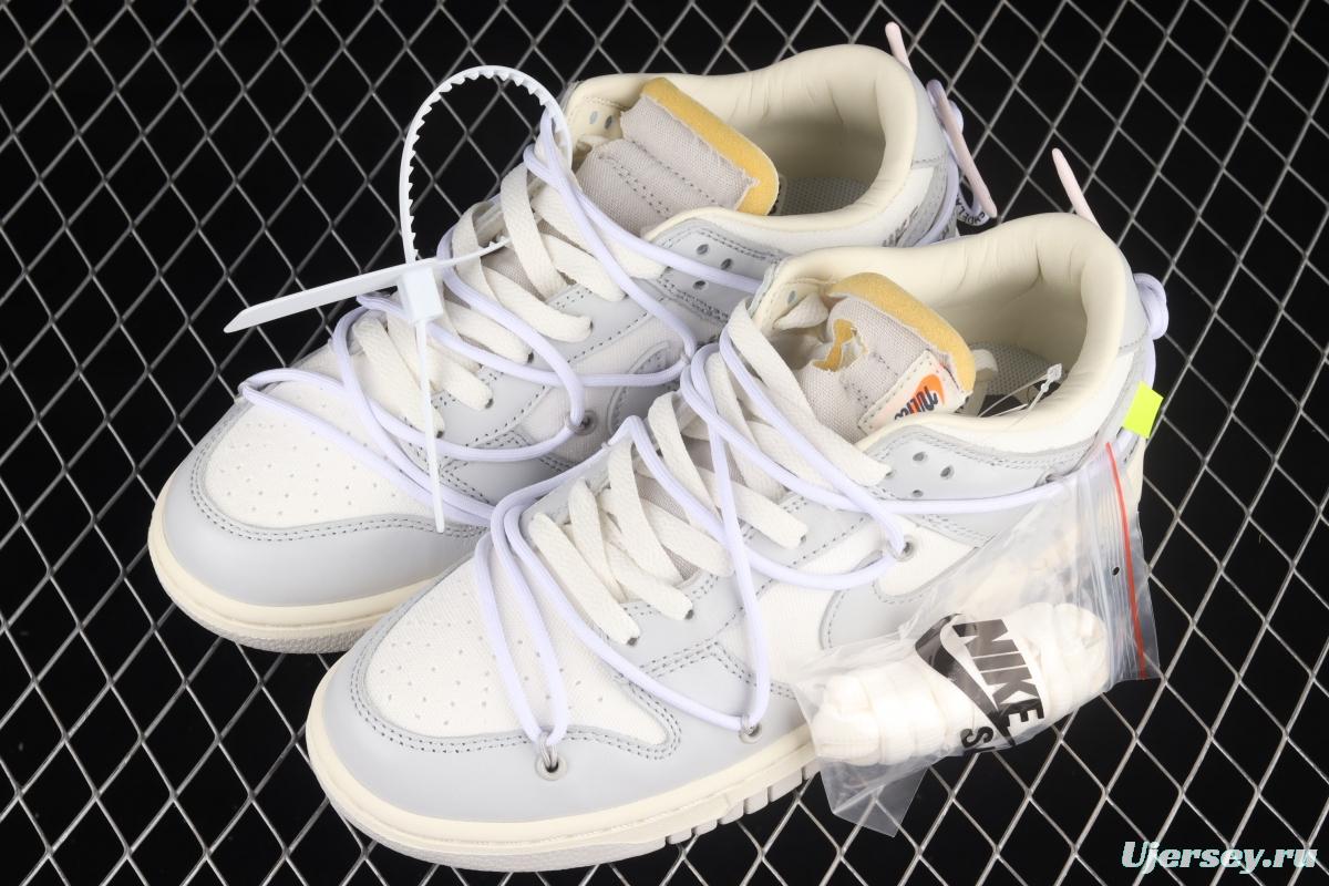 OFF-White x NIKE DUNK Low OW gray SB buckle rebound fashion casual board shoes DM1602-123